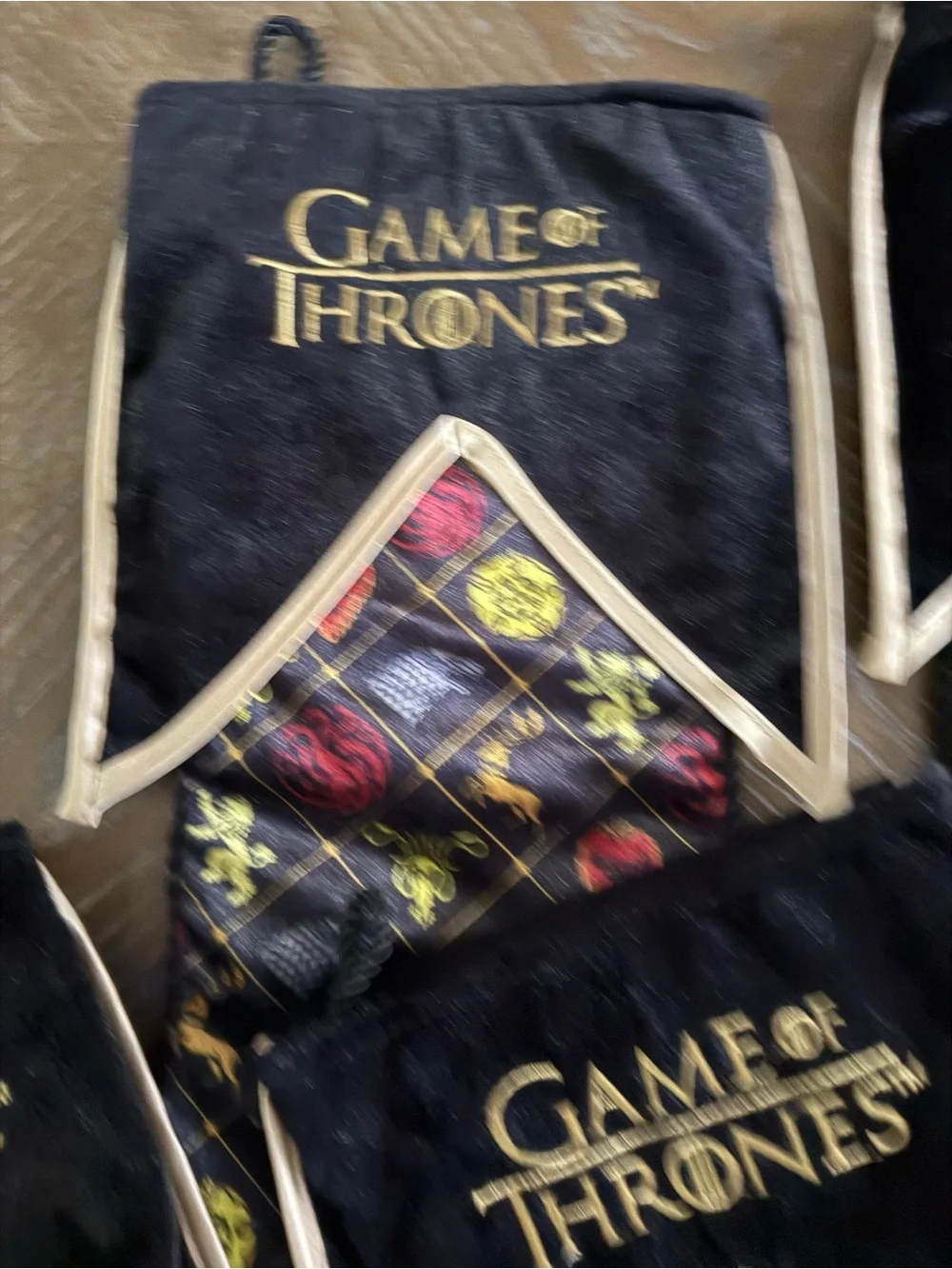 Game of Thrones Black & Gold Holiday Stockings - Set of 4